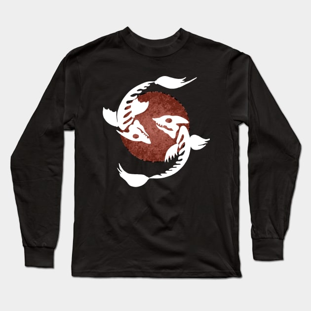 Yin yang skull fishes Long Sleeve T-Shirt by Veyiive